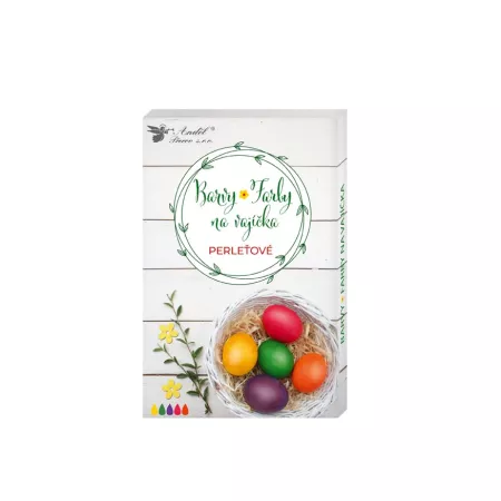 Barvy na vajíčka gelové 7744 perleťové, 5 ks, rukavice