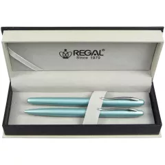 Kuličkové pero + inkoustové pero Regal Alice - tyrkysová světlá