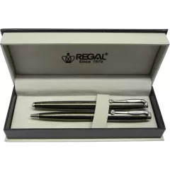 Kuličkové pero + inkoustové pero Regal Hadrian - šedá