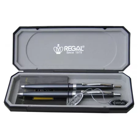 Kuličkové pero + mikrotužka Regal Reef - šedé