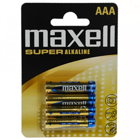 Maxell LR03 4BP AAA Super, výkonná alkalická baterie 1,5 volt
