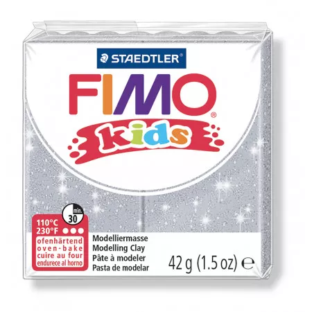Modelovací hmota Fimo Kids 42g stříbrná se třpytkami