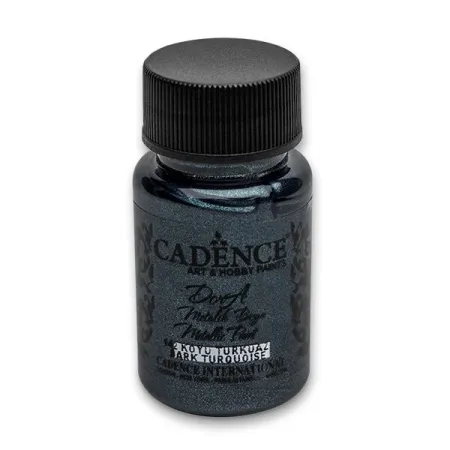 Akrylové barvy Cadence Dora Metallic 50 ml, výběr barev tmavě tyrkysová