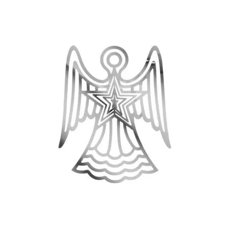Anděl stříbrný MFP závěs vánoční plech 9,9x12,1cm 8885951