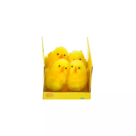 ANDĚL Velikonoční kuřátka v setu 4ks, 5cm, plastová krabička