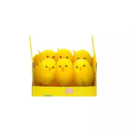 ANDĚL Velikonoční kuřátka v setu 6ks, 3,5cm, plastová krabička