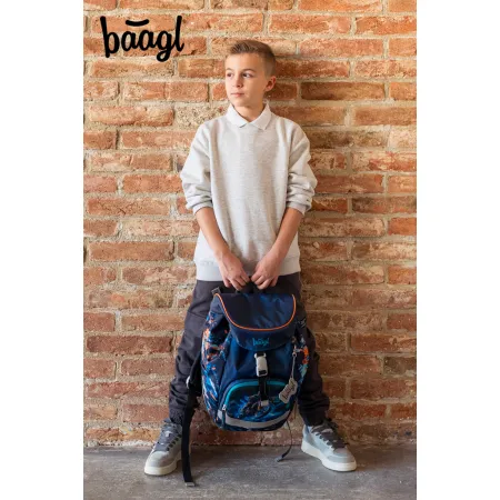 BAAGL 3 SET Airy Motorka: batoh, penál, sáček