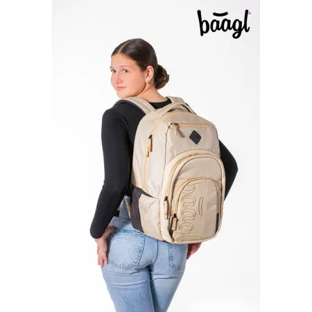 BAAGL 3 SET Coolmate Beige: batoh, penál, sáček