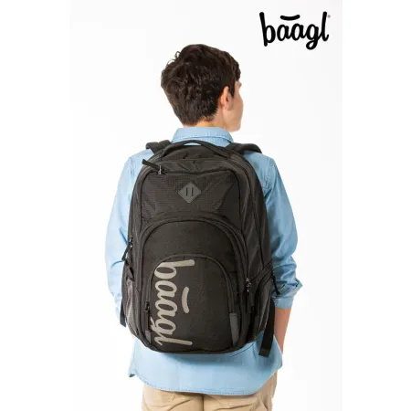 BAAGL 3 SET Coolmate Black: batoh, penál, sáček