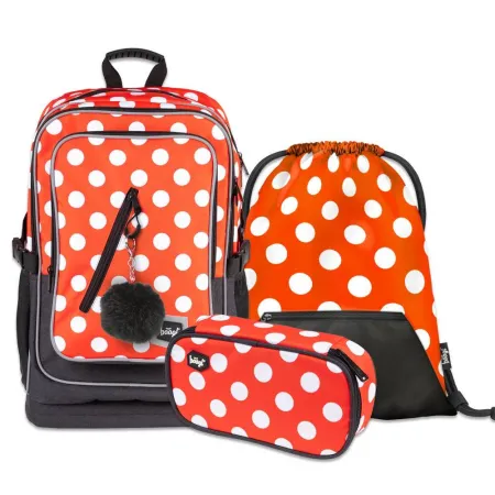 BAAGL 3 SET Cubic Puntíky: batoh, penál, sáček