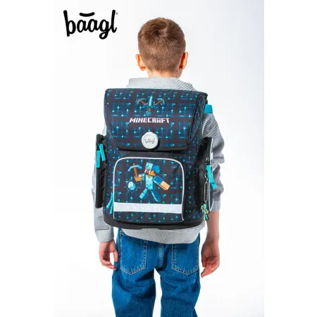 BAAGL 3 SET Ergo Minecraft Blue Axe: aktovka, penál, sáček