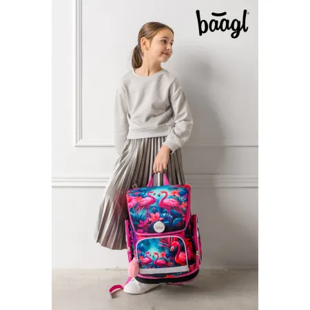 BAAGL 3 SET Ergo Plameňáci: aktovka, penál, sáček