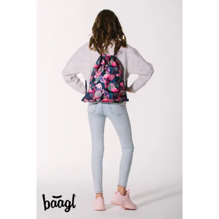 BAAGL 3 SET Flamingo: batoh, penál, sáček ver. 2