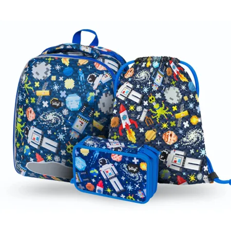 BAAGL 3 SET Shelly Space Game: aktovka, penál, sáček