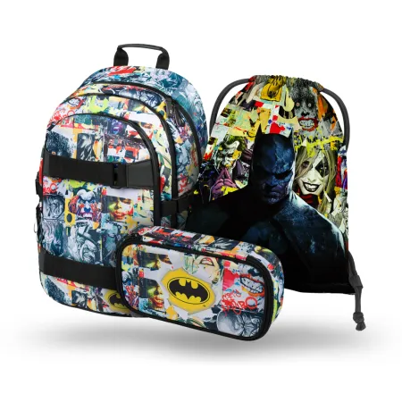 BAAGL 3 SET Skate Batman Comics: batoh, etue, sáček