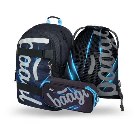 BAAGL 3 SET Skate Bluelight: batoh, penál, sáček