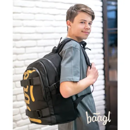 BAAGL 3 SET Skate Gold: batoh, penál a sáček