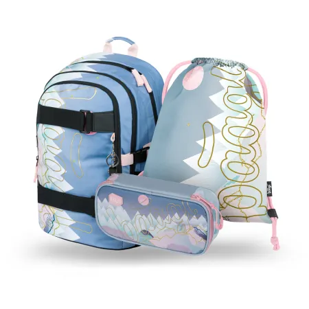 BAAGL 3 SET Skate Moon: batoh, penál, sáček