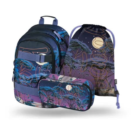 BAAGL 3 SET Skate Night: batoh, penál, sáček