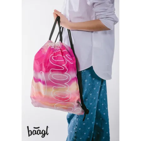 BAAGL 3 SET Skate Pink Stripes: batoh, penál, sáček