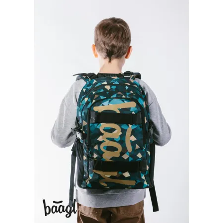 BAAGL 3 SET Skate Polygon: batoh, penál, sáček