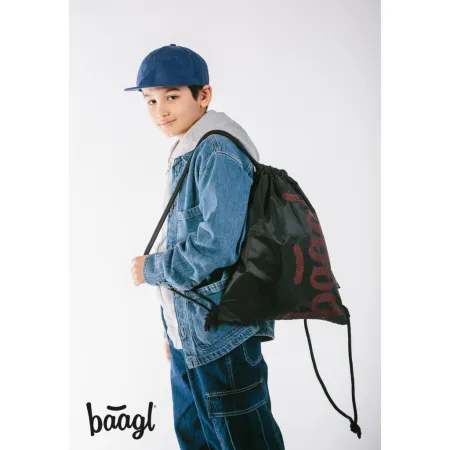 BAAGL 3 SET Skate Red: batoh, penál, sáček