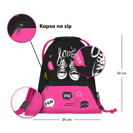 BAAGL 3 SET Tenisky: batoh, penál a sáček