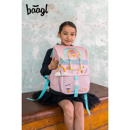 BAAGL 3 SET Zippy Duha růžový: aktovka, penál, sáček
