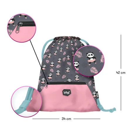 BAAGL 3 SET Zippy Panda: aktovka, penál, sáček