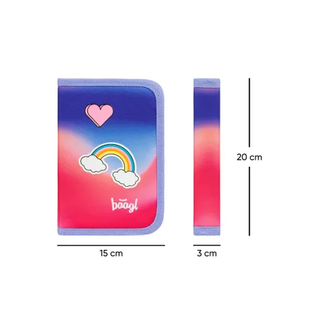 BAAGL 5 SET Airy Duha červený: batoh, penál, sáček, desky, box