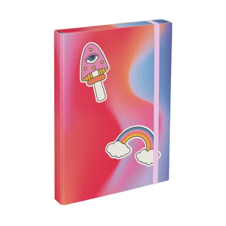 BAAGL 5 SET Airy Duha červený: batoh, penál, sáček, desky, box