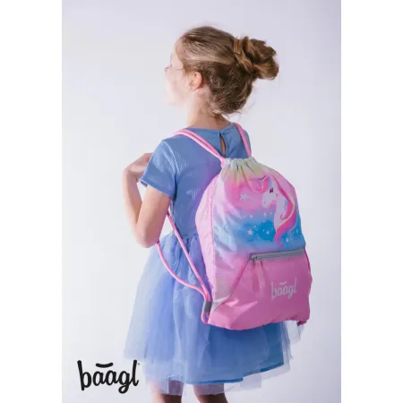 BAAGL 5 SET Airy Rainbow Unicorn: batoh, penál, sáček, peněženka, box