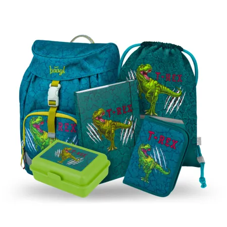 BAAGL 5 SET Airy T-REX: batoh, penál, sáček, peněženka, box