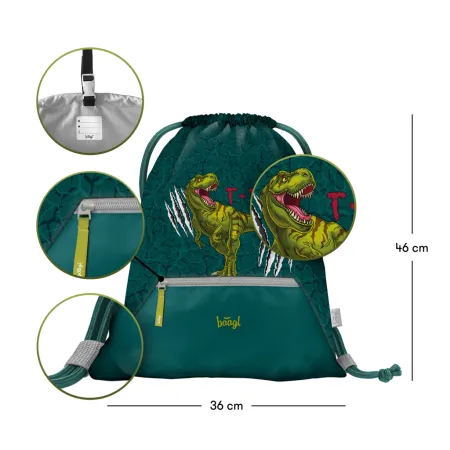 BAAGL 5 SET Airy T-REX: batoh, penál, sáček, peněženka, box