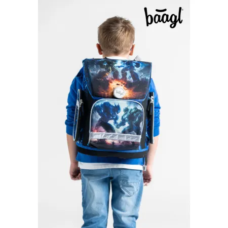 BAAGL 5 SET Ergo Roboti: aktovka, penál, sáček, desky, box