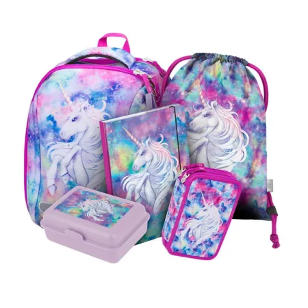 BAAGL 5 SET Shelly Jednorožec: aktovka, penál, sáček, desky, box