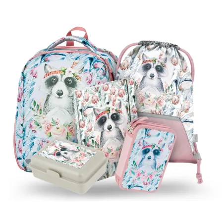 BAAGL 5 SET Shelly Mýval: aktovka, penál, sáček, desky, box