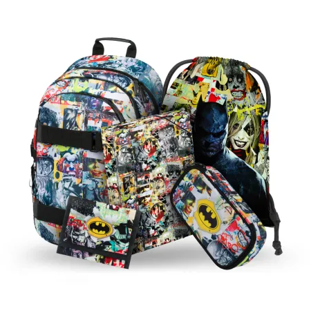 BAAGL 5 SET Skate Batman Comics: batoh, penál, sáček, desky, peněženka
