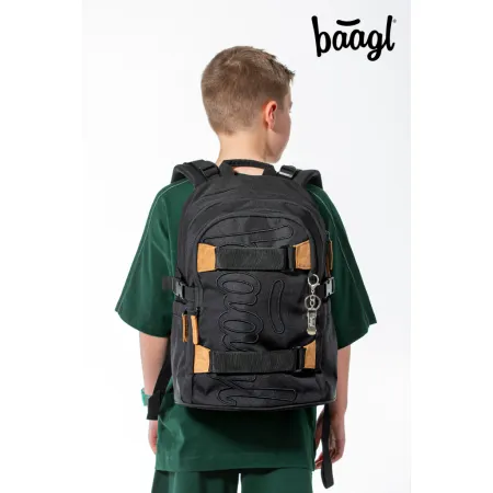 BAAGL 5 SET Skate Darkness: batoh, penál, pouzdro, sáček, desky