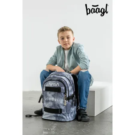 BAAGL 5 SET Skate NASA Grey: batoh, penál, pouzdro, sáček, desky