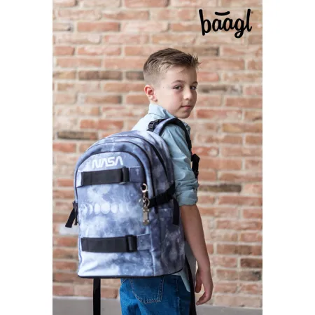 BAAGL 5 SET Skate NASA Grey: batoh, penál, pouzdro, sáček, desky