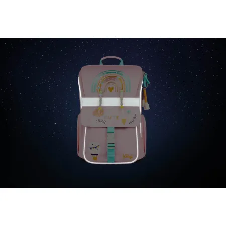 BAAGL 5 SET Zippy Duha růžový: aktovka, penál, sáček, desky, box