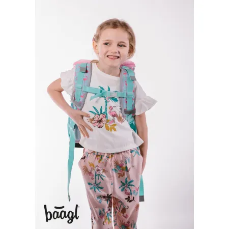 BAAGL 5 SET Zippy Plameňák: aktovka, penál, sáček, desky, box