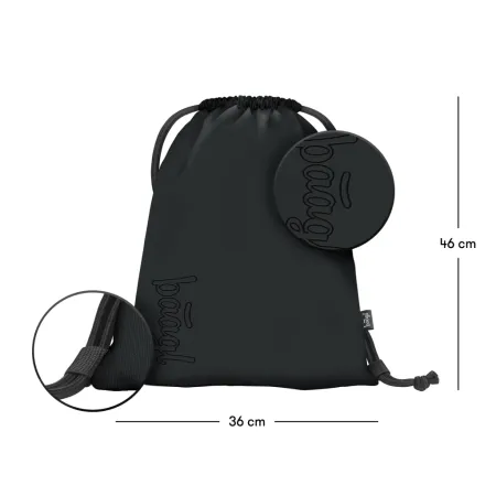 BAAGL SET 3 Core Uni černá: batoh, penál, sáček