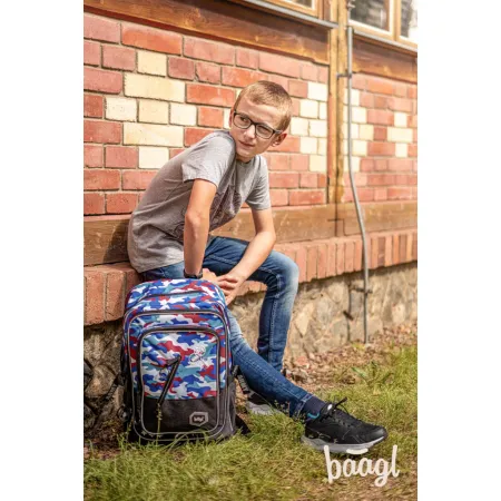 BAAGL SET 3 Cubic Army: batoh, penál, sáček