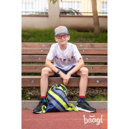 BAAGL SET 3 Cubic Neon: batoh, penál, sáček