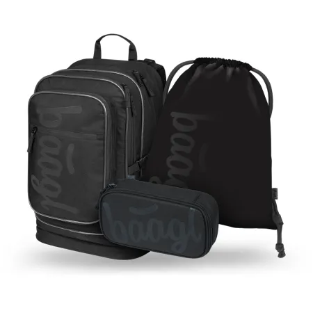 BAAGL SET 3 Cubic Uni černá: batoh, penál, sáček