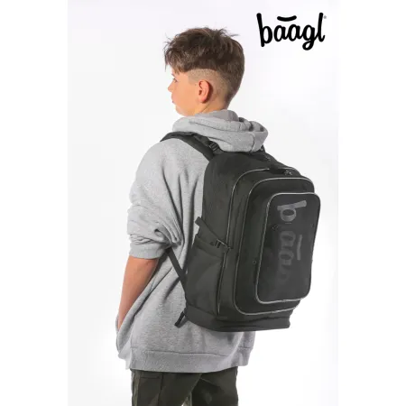 BAAGL SET 3 Cubic Uni černá: batoh, penál, sáček