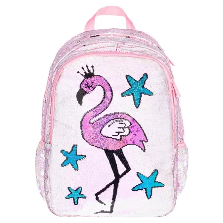 BAAGL SET 3 Fun Plameňák: batoh, penál a silikonové pouzdro