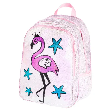 BAAGL SET 3 Fun Plameňák: batoh, penál a silikonové pouzdro